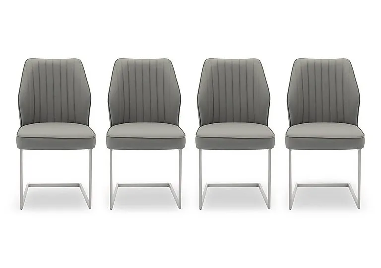 Fumo Set of 4 Faux Leather Cantilever Dining Chairs