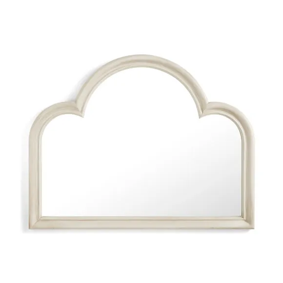 Sandstone Washed Curved Overmantel Wall Mirror 3