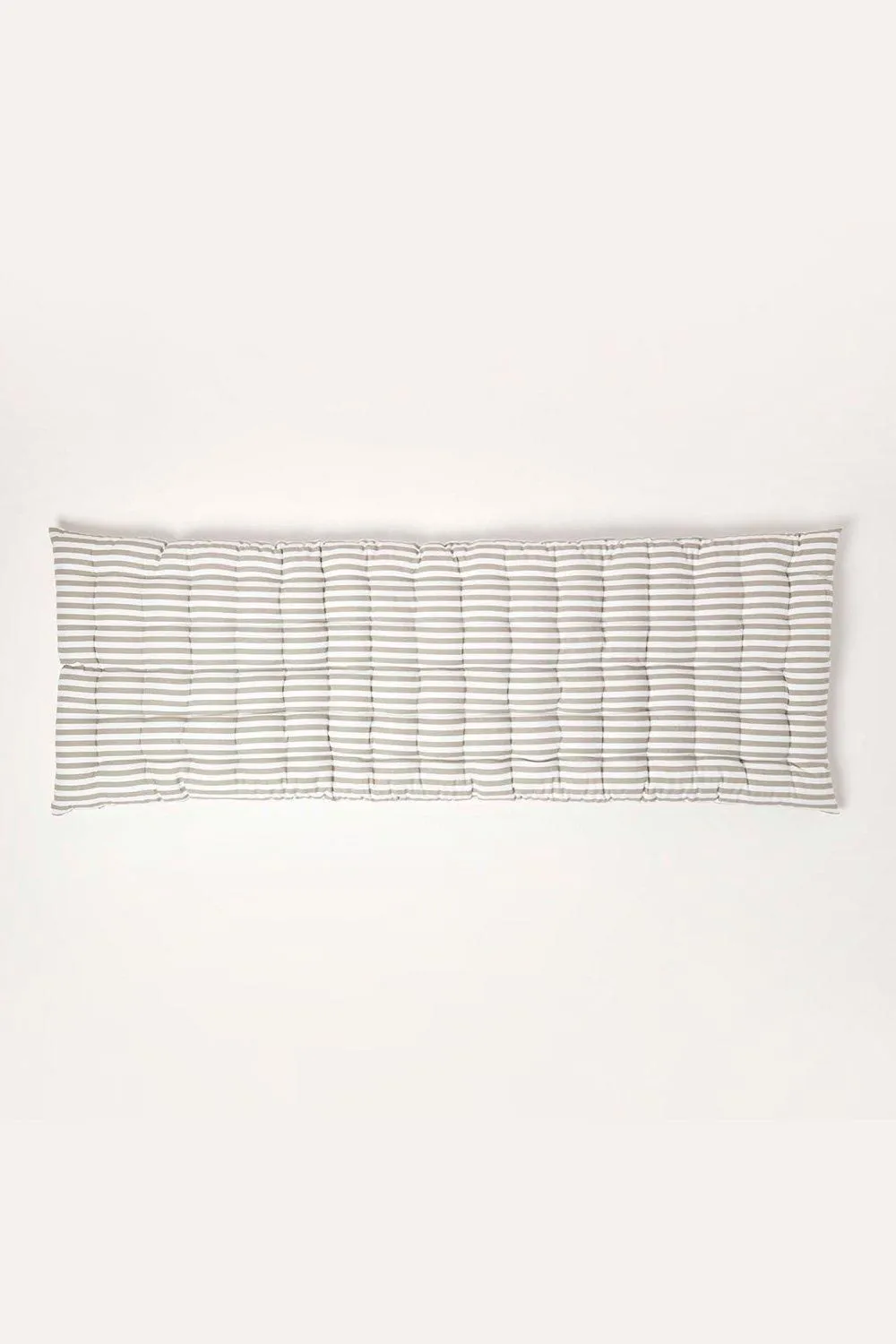 Homescapes Garden Bench Cushion Luxury 3 Seater Cotton Grey Striped Indoor Outdoor Pad 2
