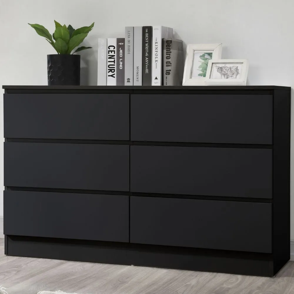 Oslo - 6 Drawer Chest of Drawers - White - Wooden - Happy Beds 1