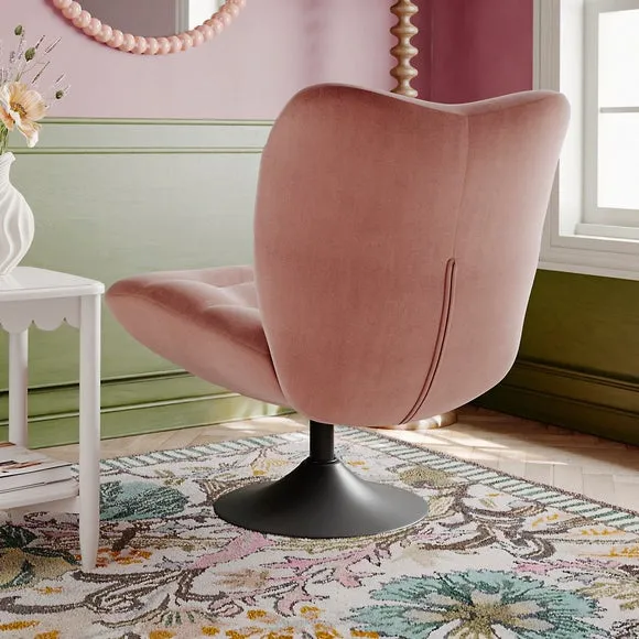 Zaley Velvet Swivel Chair 2