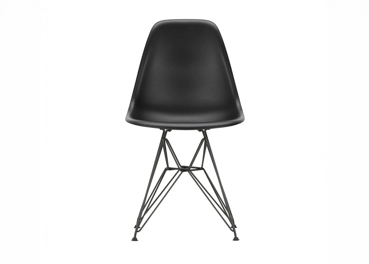 Vitra Eames DSR Chair Deep Black Basic Dark Powder Coated Base 04 Glides