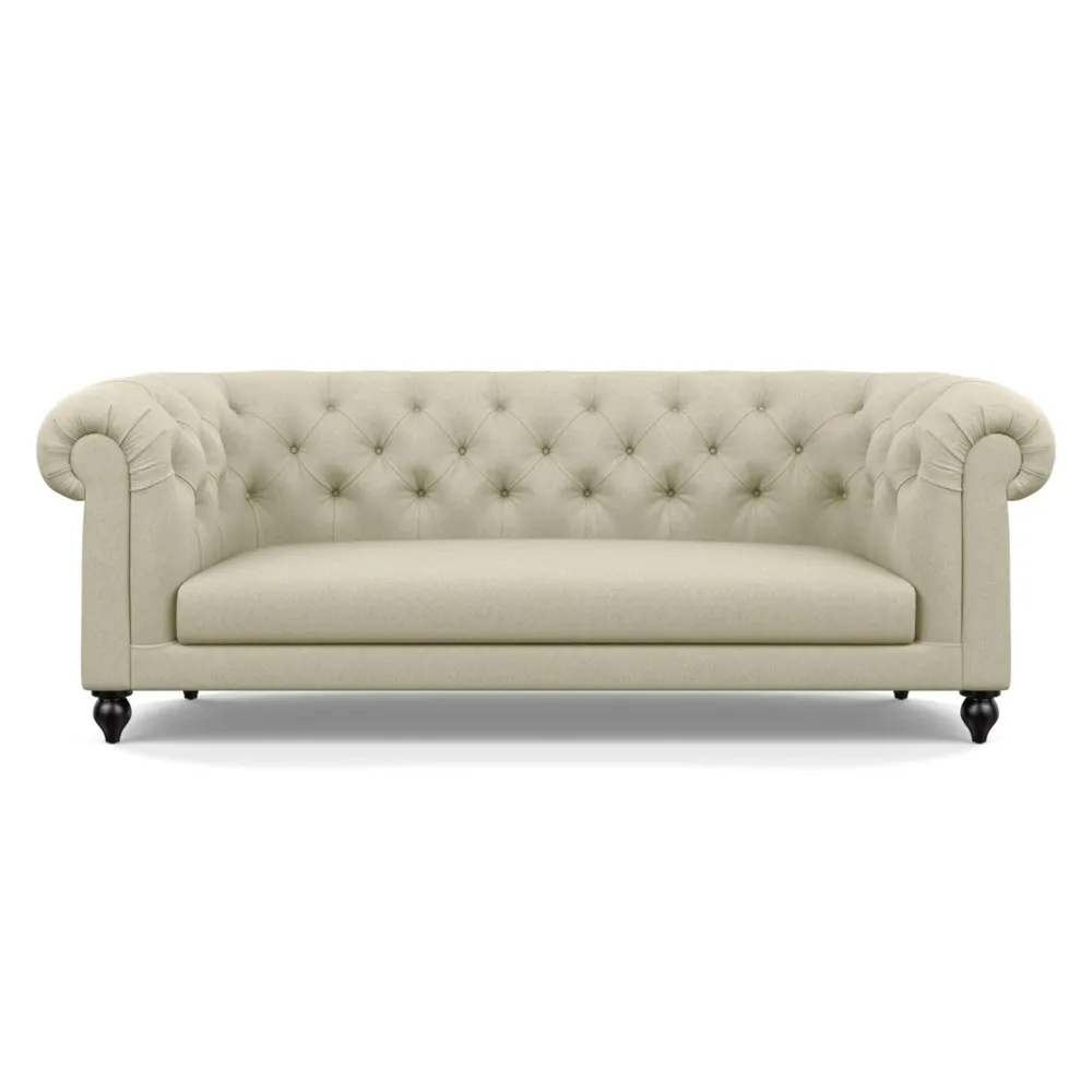 Heal's Fitzrovia 3 Seater Sofa Cotton Grain Black Feet