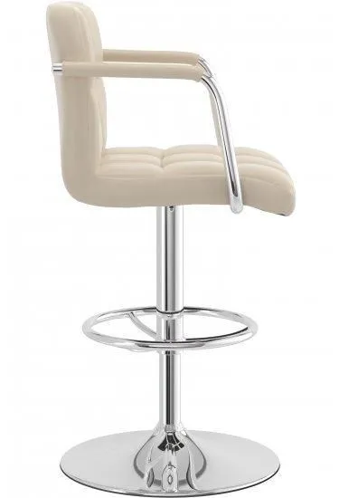 netfurniture Prime Cream Height Adjustable Bar Chair Stool Arms 3