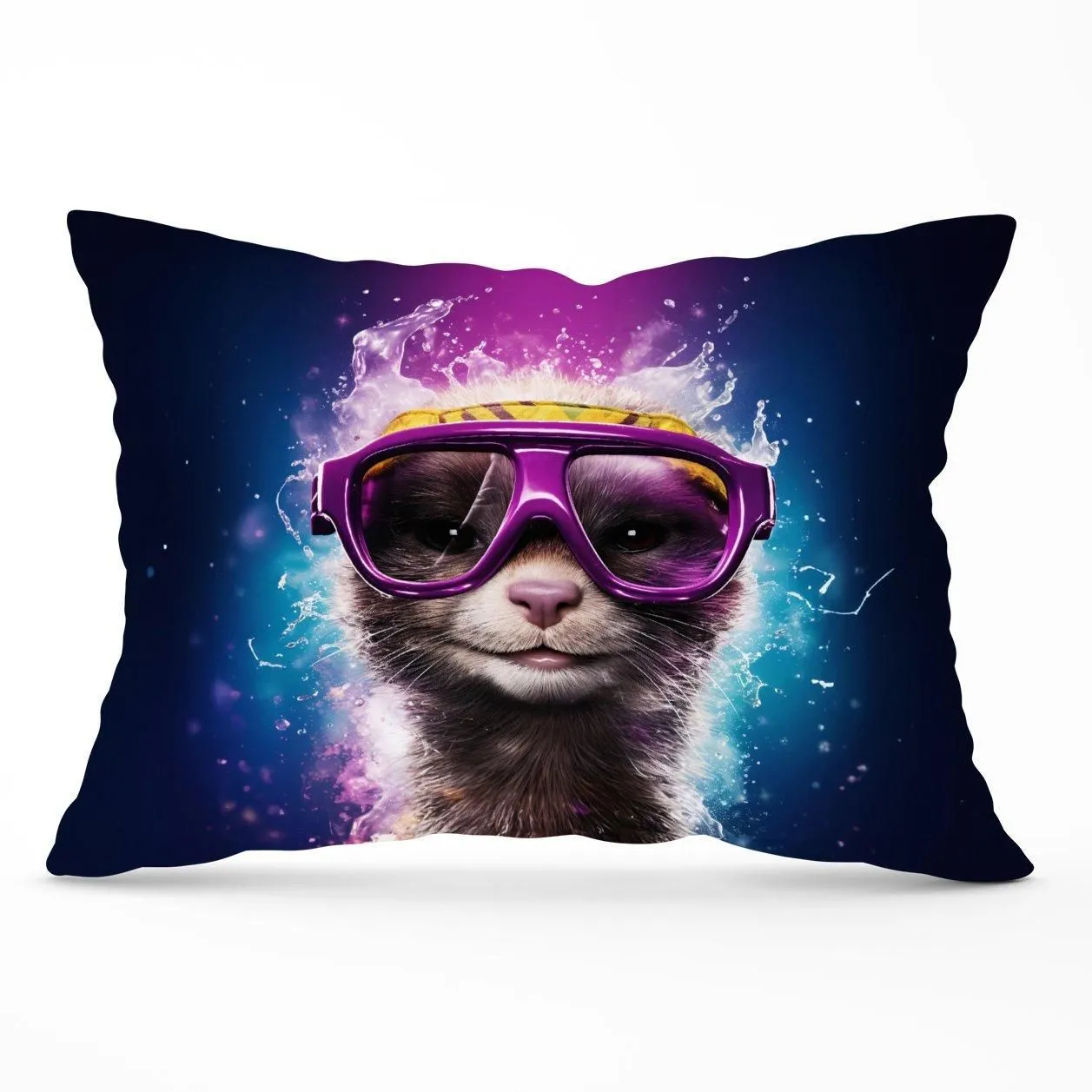 Warren Reed - Designer Splashart Ferret Purple Cushions