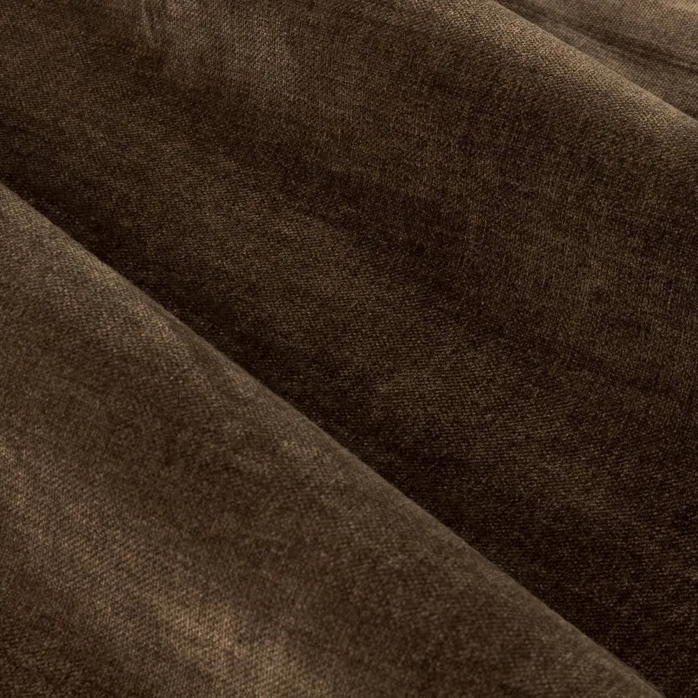 Yard Heavy Chenille Velvet Room Darkening Eyelet Curtain Pair in Brown 5