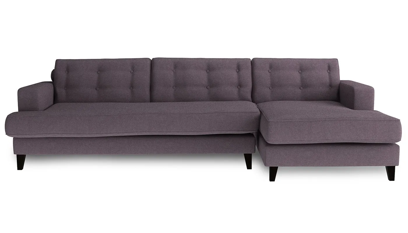 Heal's Mistral Right Hand Facing Corner Sofa Linen Shadow Black Feet