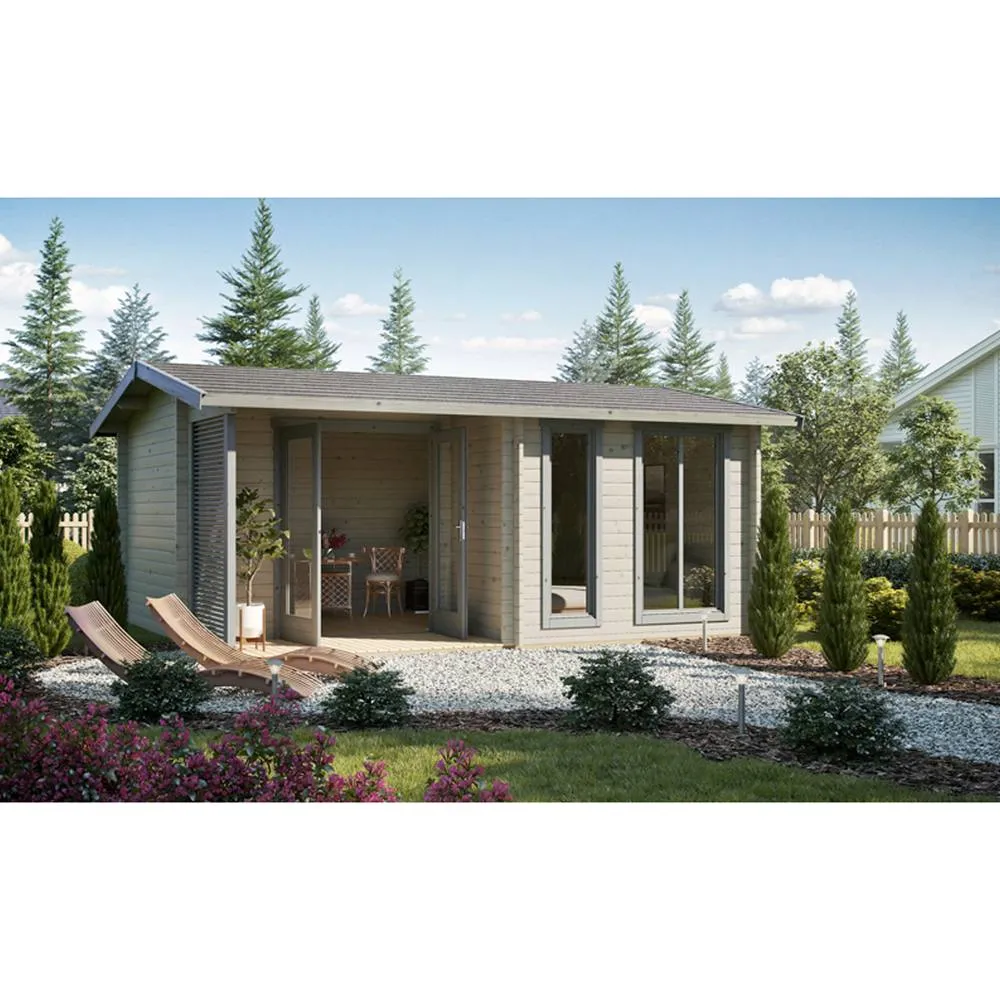 Lasita Maja Ltd Brighton 44-Log Cabin, Home Office - L580xW429.9xH250.8 cm in Brown 3