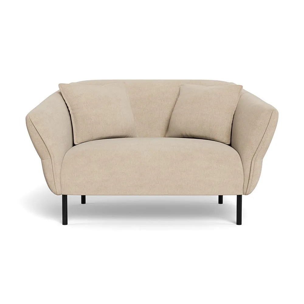 Heal's Alto Loveseat Brushed Cotton Oat Black Feet 1