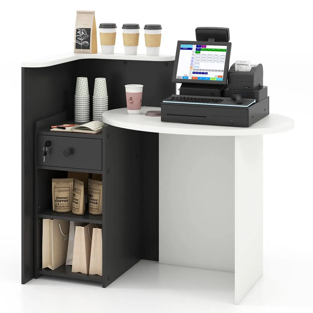 Costway Reception Desk Front Computer Table Corner Writing Desk 3