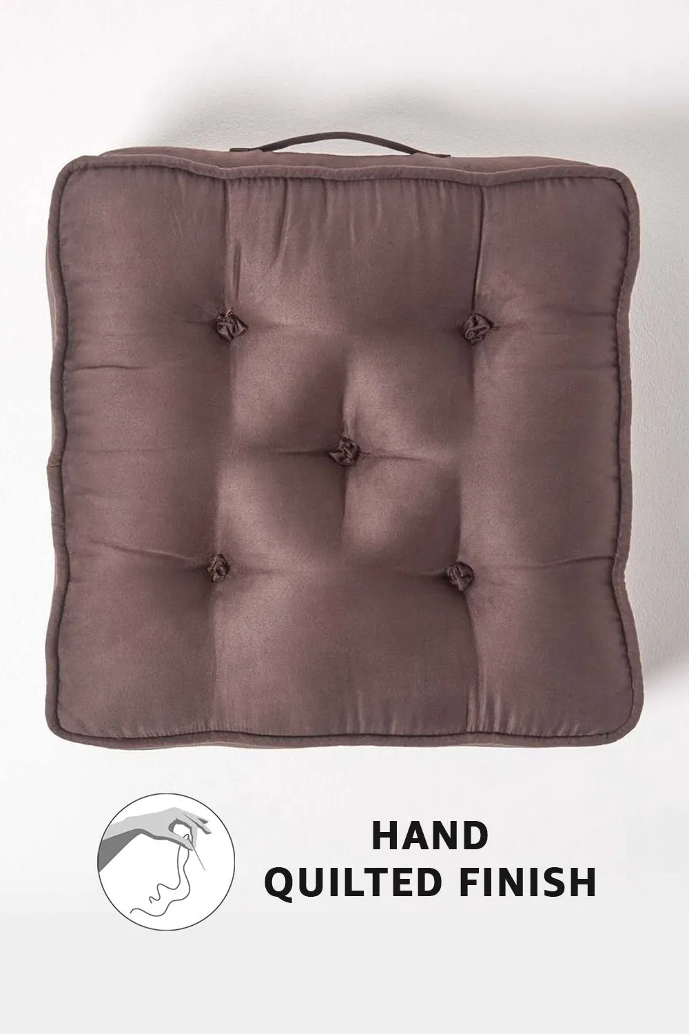 Homescapes Faux Suede Armchair Booster Cushion in Chocolate 4