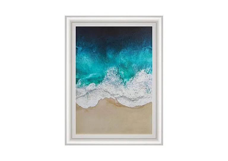 Aqua Ocean Waves 4 Framed Picture - Aqua