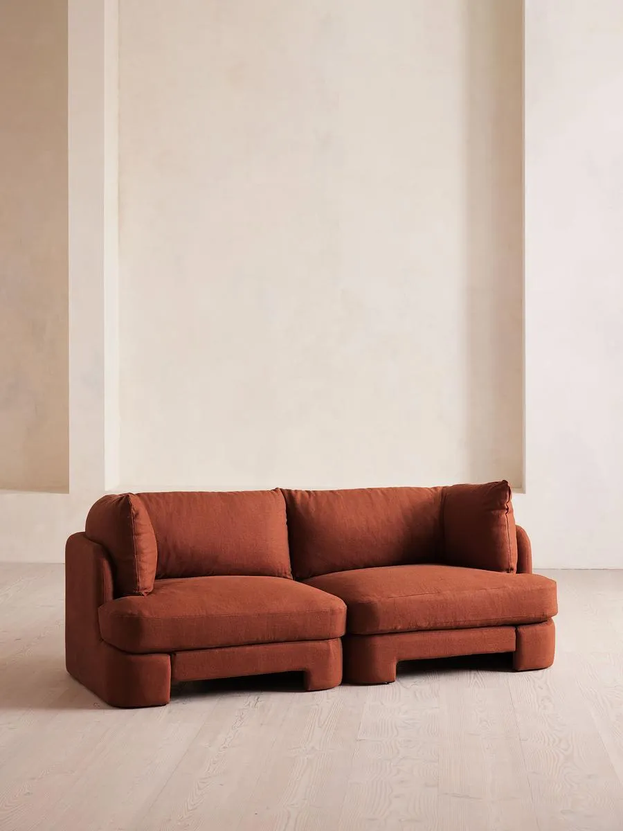 Odell Modular Sofa, Three Seater, Linen, Sienna