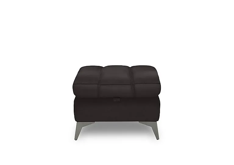 Angelo Leather Storage Footstool - Starry Grey