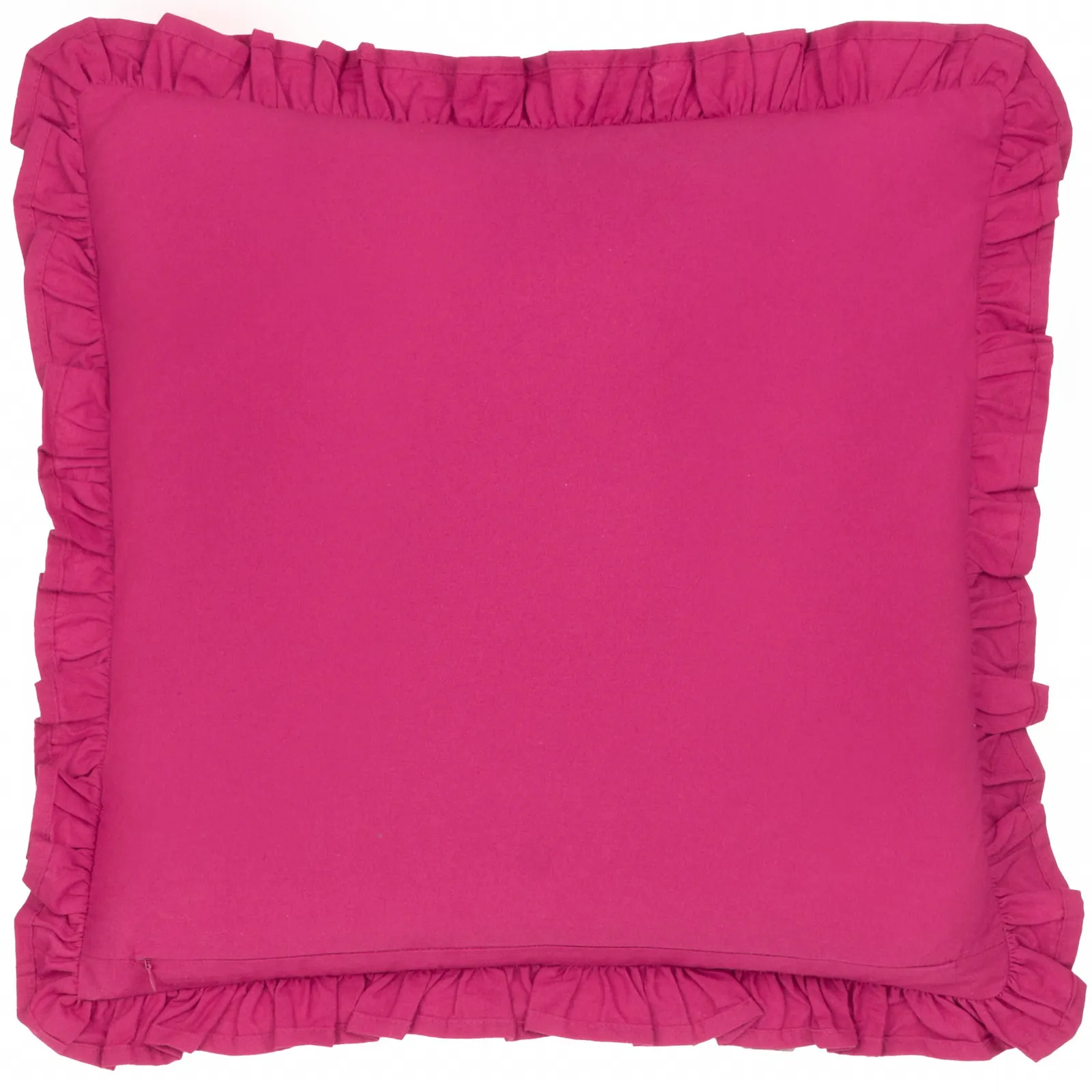Paoletti Kemble Floral 100% Cotton Frilled Cushion in Dark Pink 3
