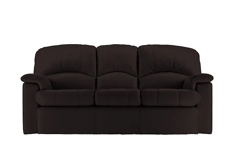 Chloe 3 Seater Leather Sofa - No Recliner - Capri Chocolate - Sofas and Armchairs - In Time for Christmas