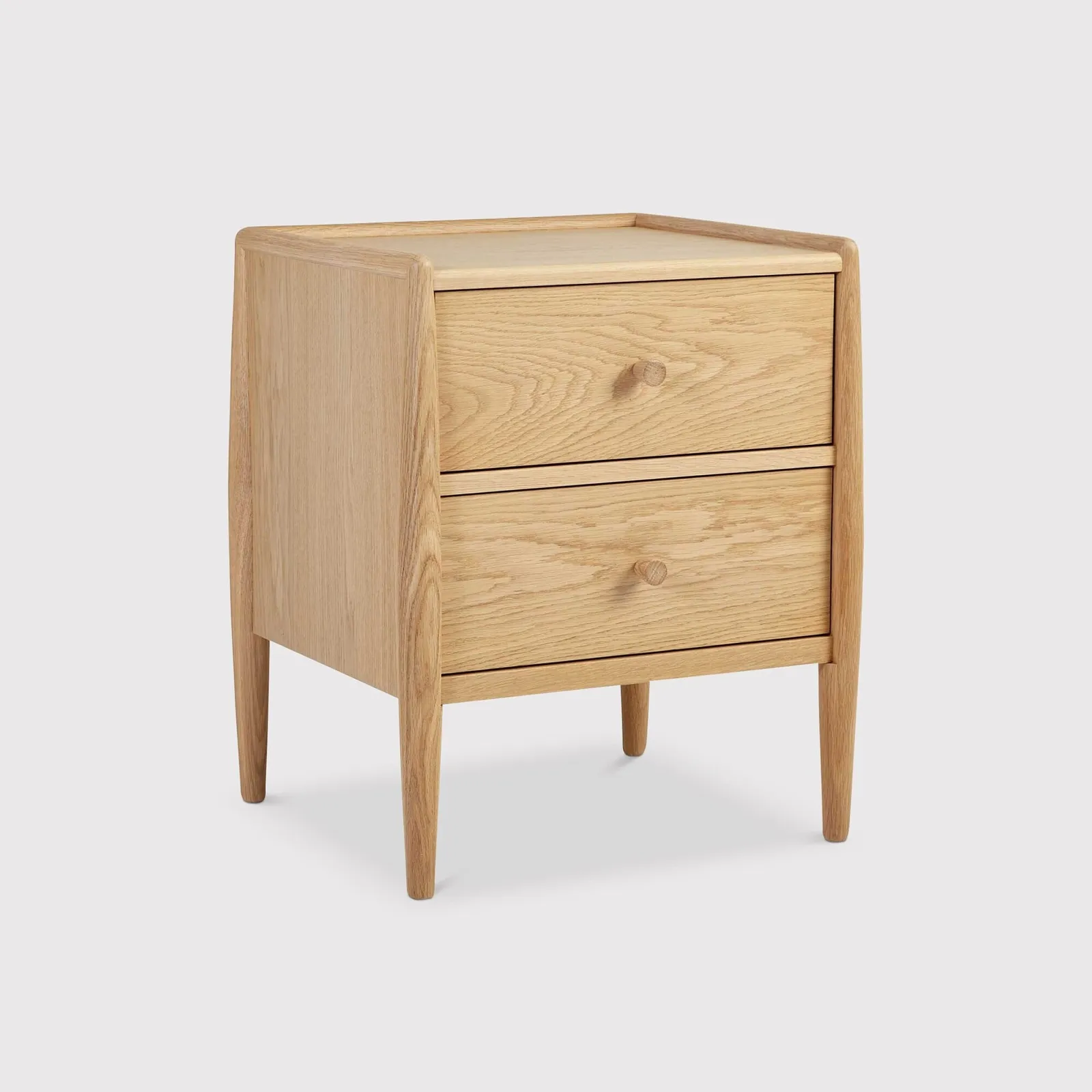 Ercol Winslow 2 Drawer Bedside Chest, Neutral Wood | Barker & Stonehouse