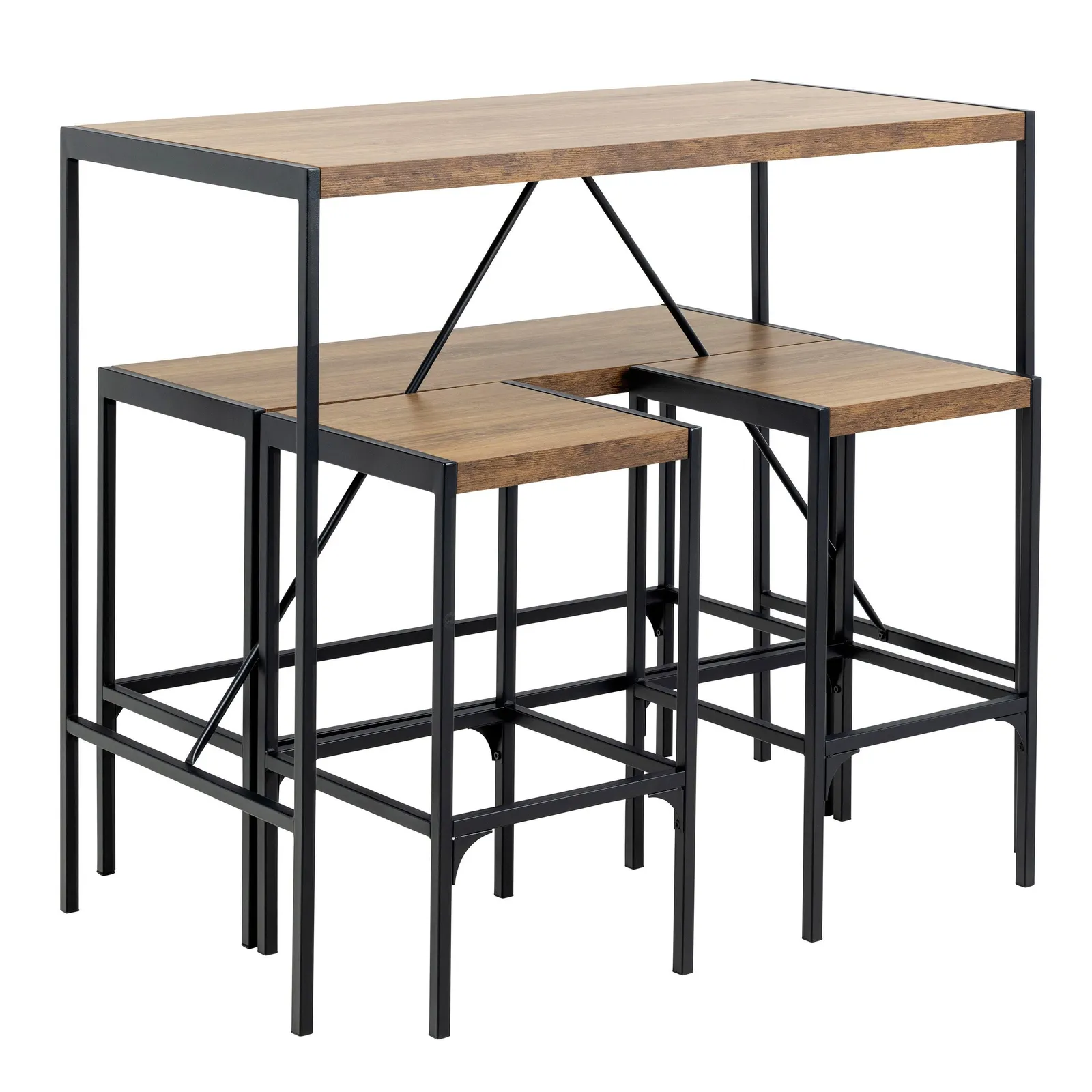 Furniture To Go Bahamas Bar Table Set & Black & Oak 3