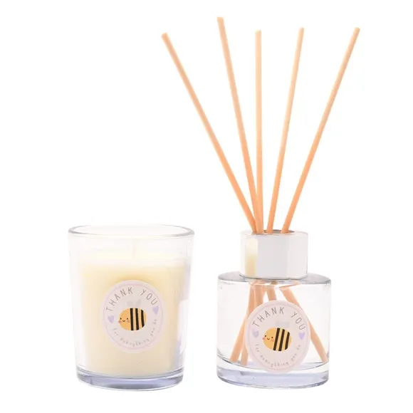 Love Life Thank You Lychee & Raspberry Mini Candle & Diffuser Set 2