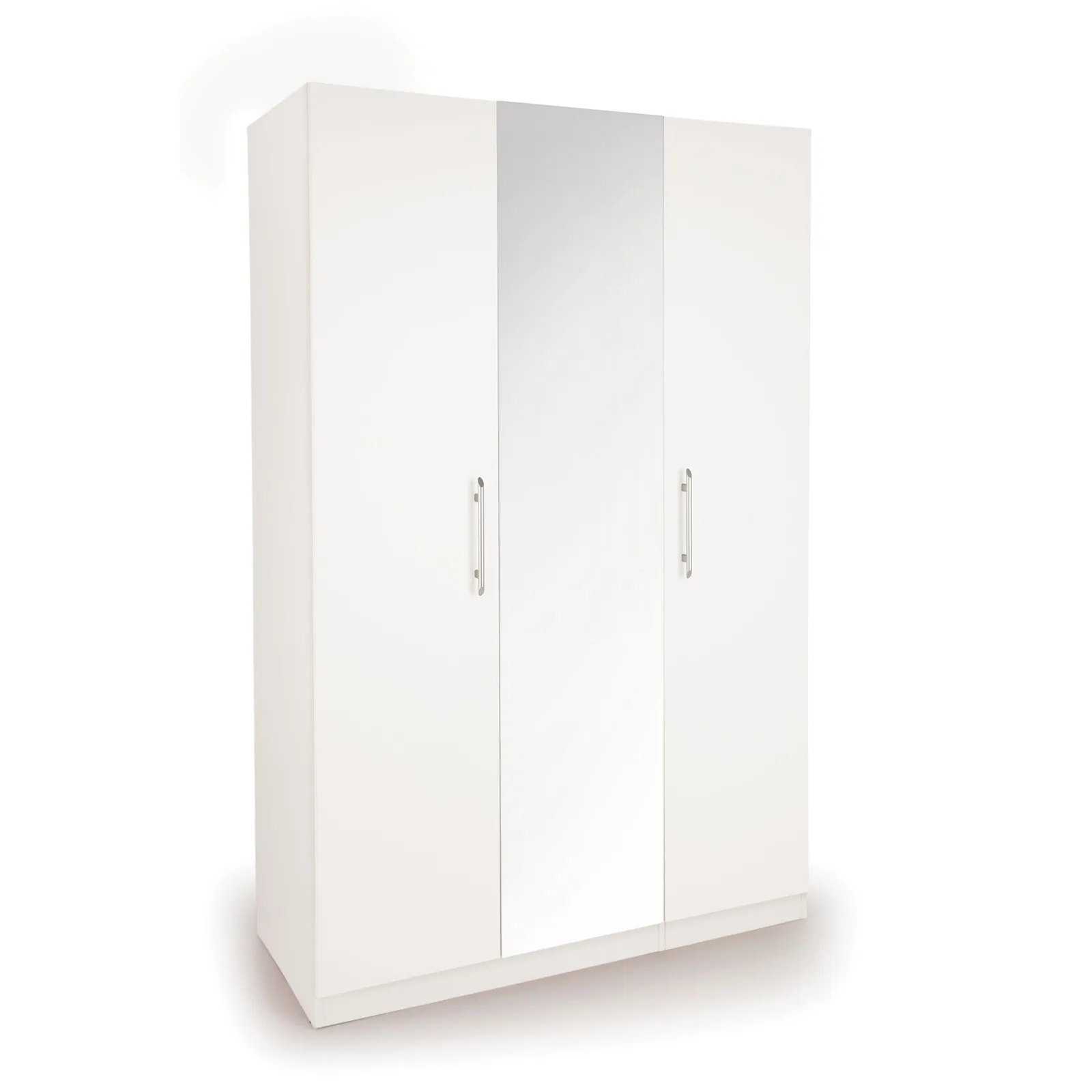 Acton Triple Wardrobe, White & Mirrored