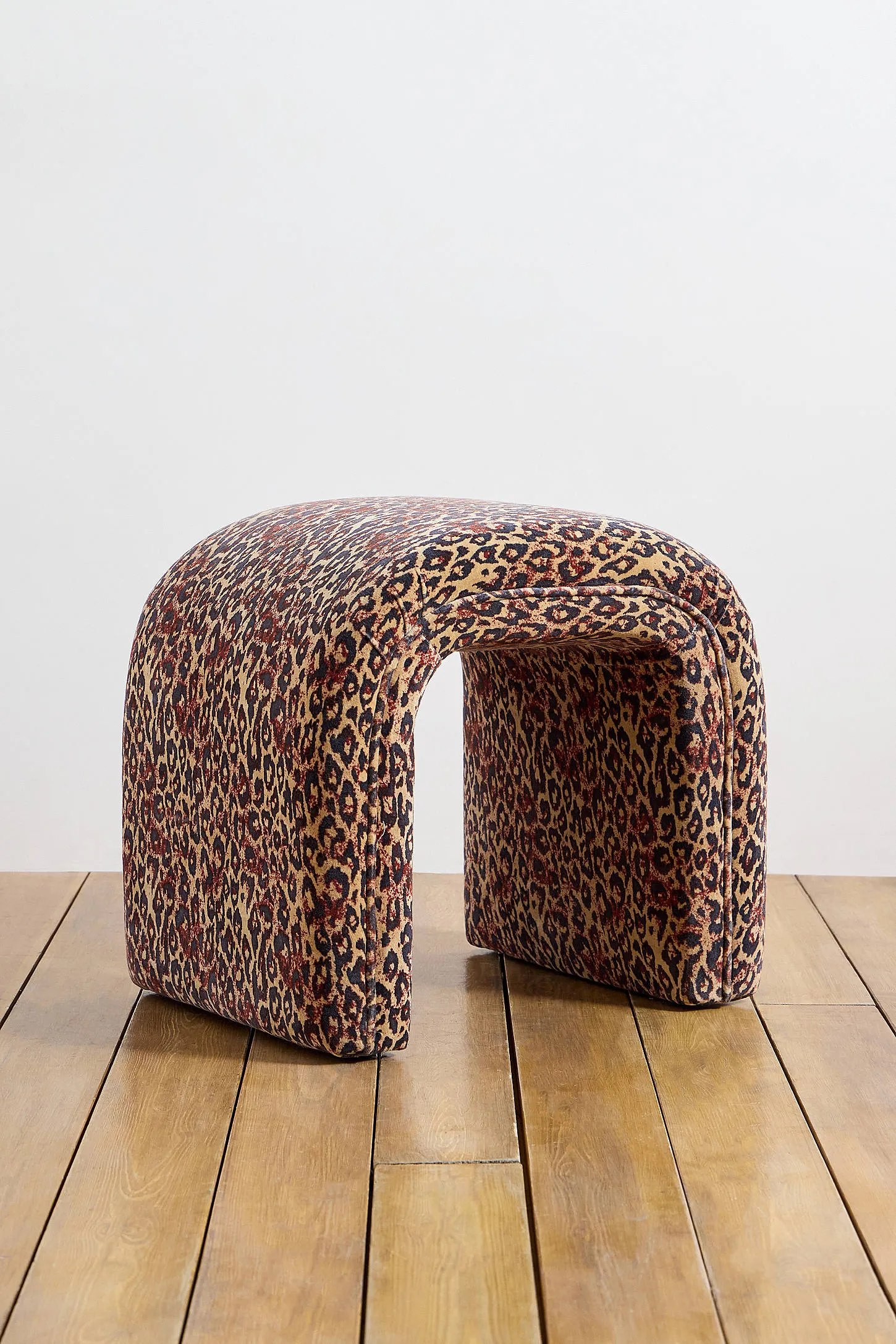 Jane Leopard Velvet Stool - Black ALL 3