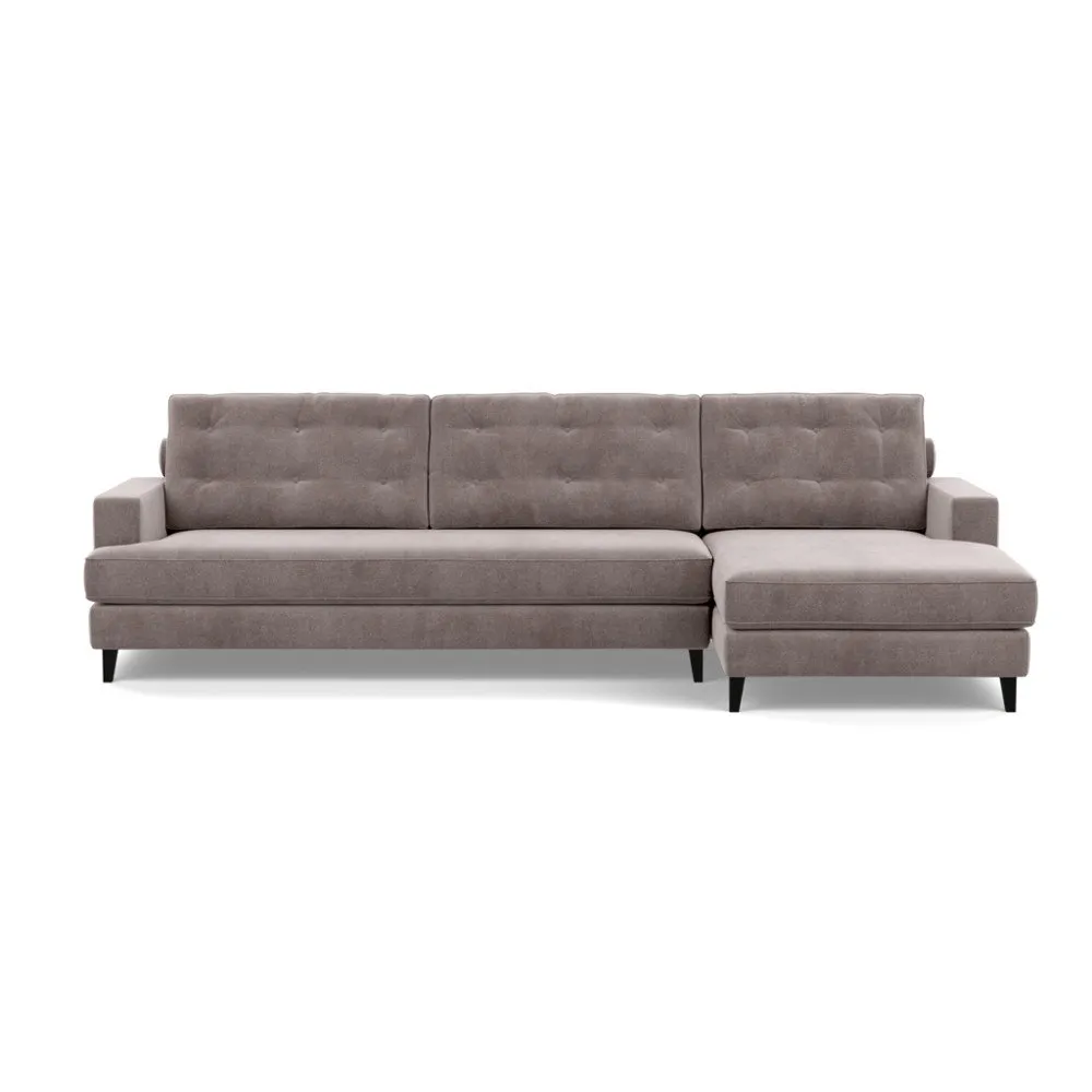 Heal's Mistral Right Hand Facing Corner Sofa Smart Luxe Velvet Mushroom Black
