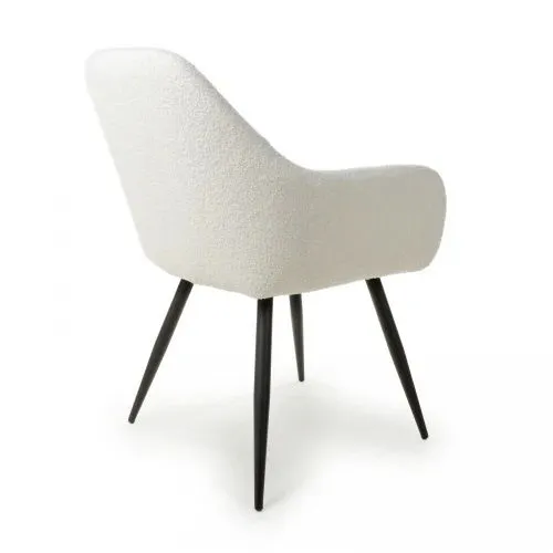 IH Design Danna Boucle White Dining Chairs (Set of 2) in Off-White 3