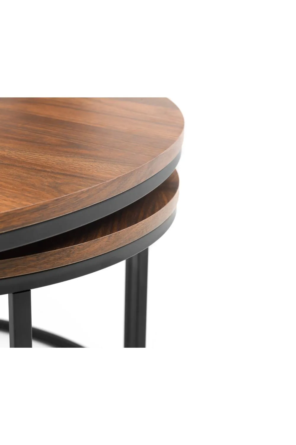 Julian Bowen Bellini Round Nest of 2 Coffee Tables in Walnut 6