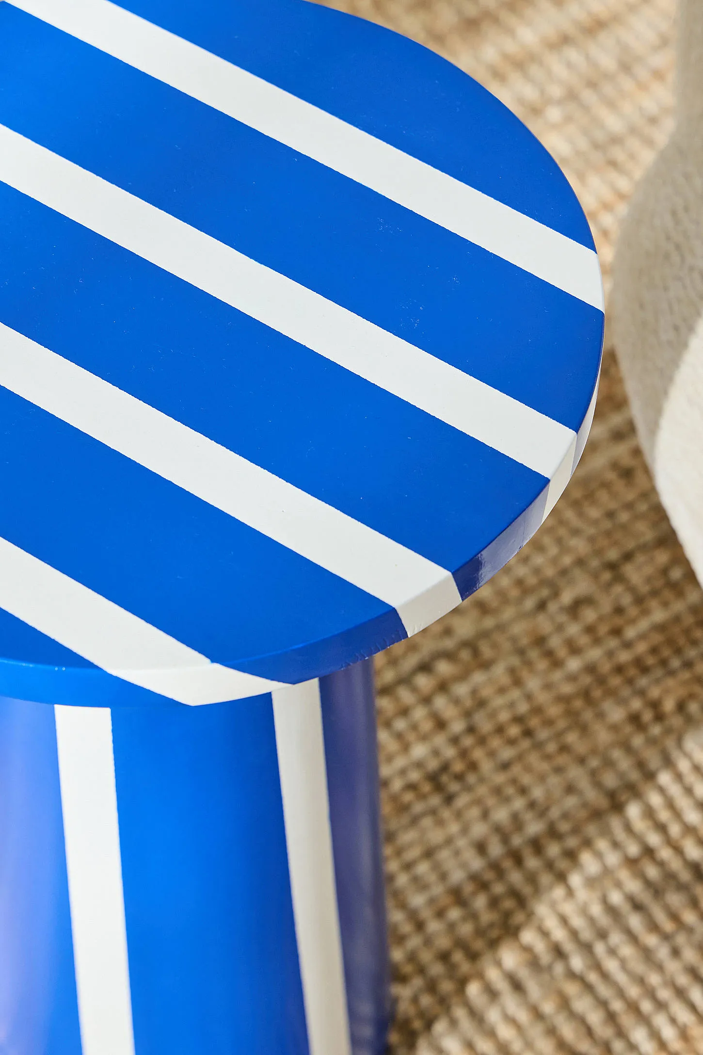 Striped Side Table - Blue 2