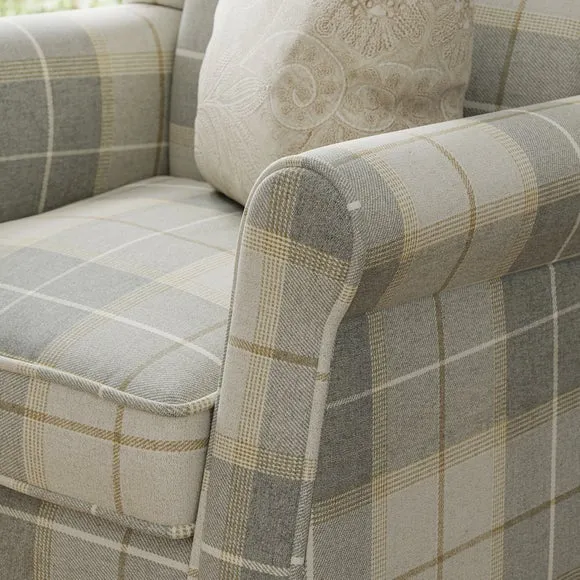 Oswald Padded Pushback Check Armchair 4
