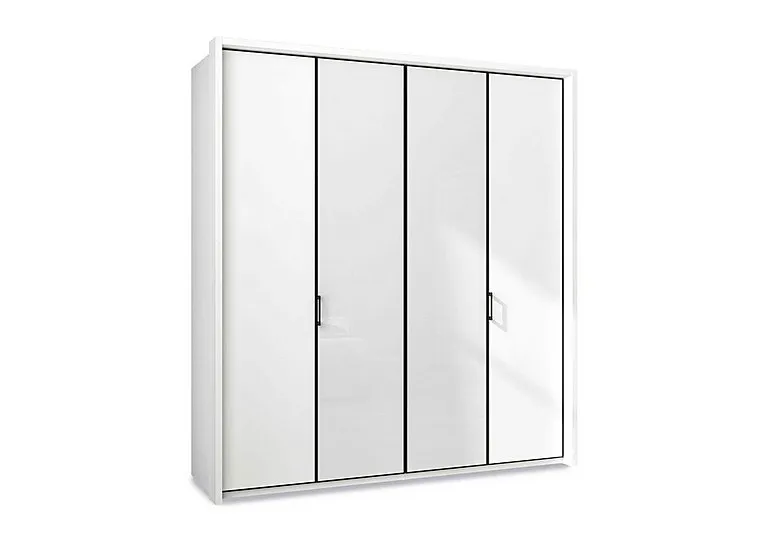 Dallas 207cm 4 Door Hinged Wardrobe with 2 Glass Doors