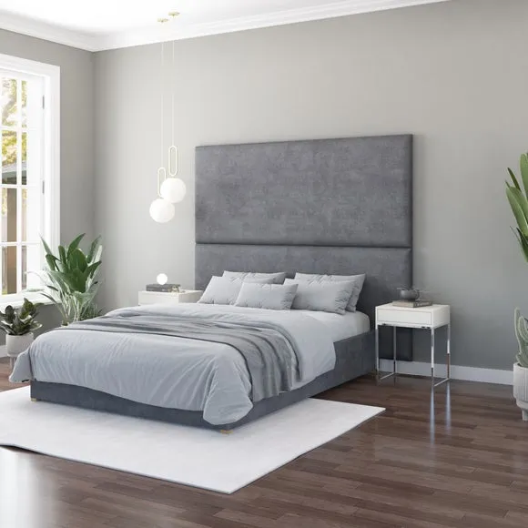 Hanging Wall Panel Dual Mount Plush Velvet Headboard 2