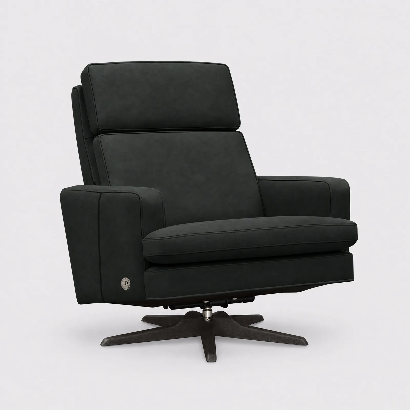 Raphael Swivel Armchair, Blue Leather | Barker & Stonehouse