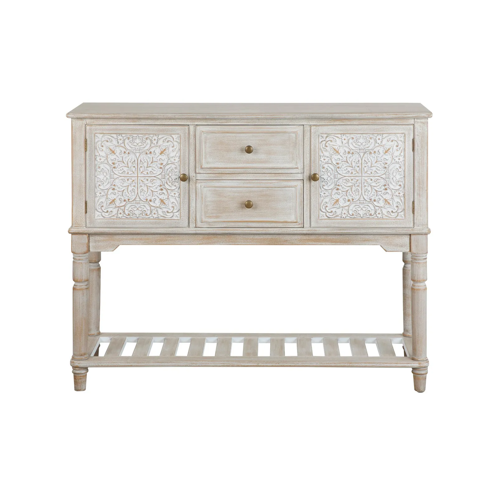 Lucille Carved Console Table Brown