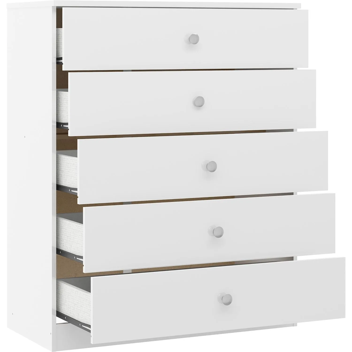 Seconique Denver 5 Drawer Chest in White 5