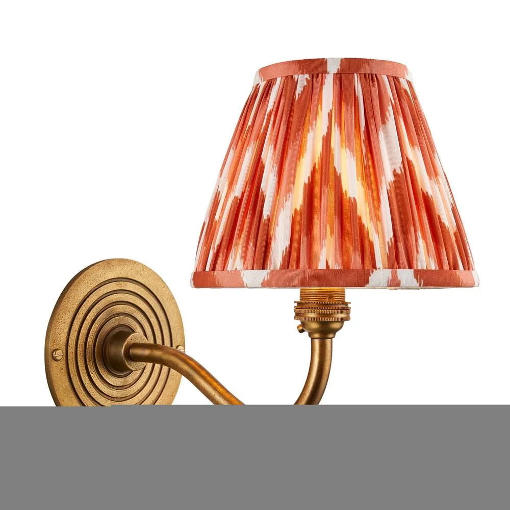 Netlighting Ripple Curve & Zigzag 16cm Wall Lamp Antique Brass Apricot Orange in Gold