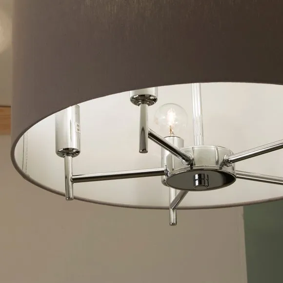 Plaza Silver Semi Flush Ceiling Light 2