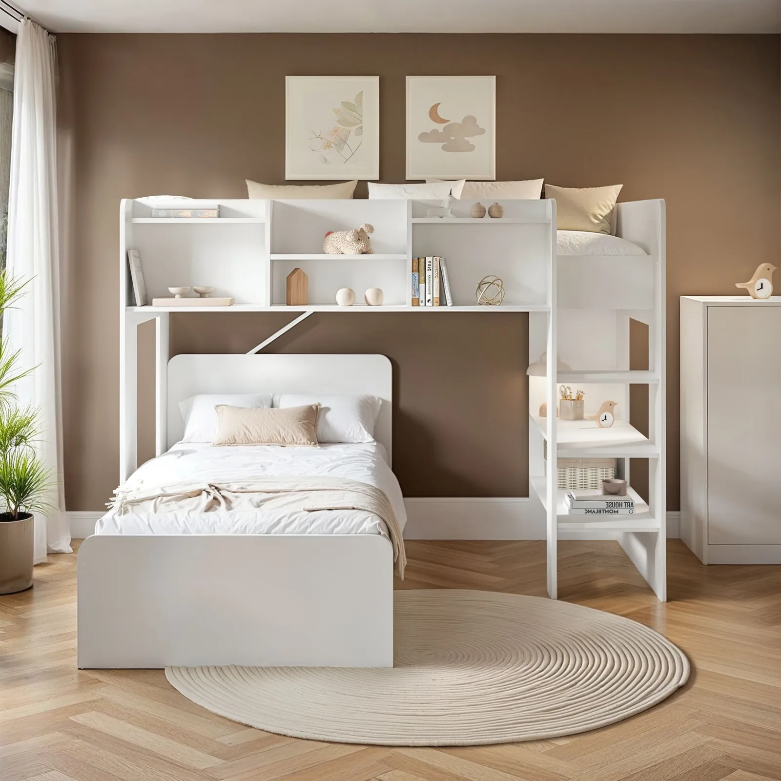 Flair Wizard L Shaped Bunk Bed in White 2