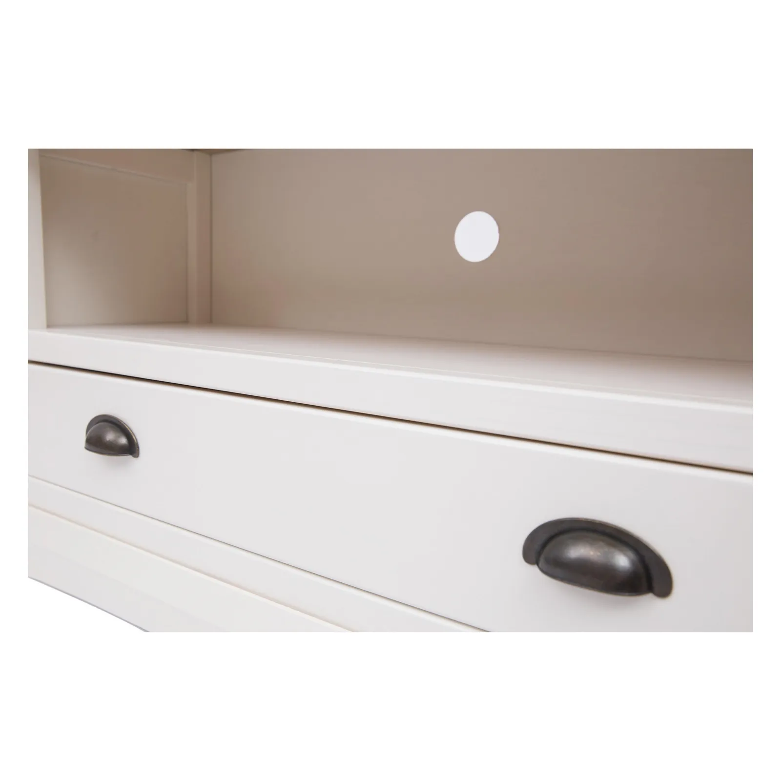 Cabinet Bits Cosenza Off-White 1 Drawer TV Cabinet Brass Cup Handle 5