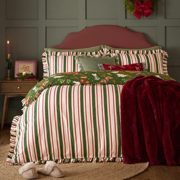 Furn. Twelve Days Frill Polycotton Duvet Cover & Pillowcase Set 2