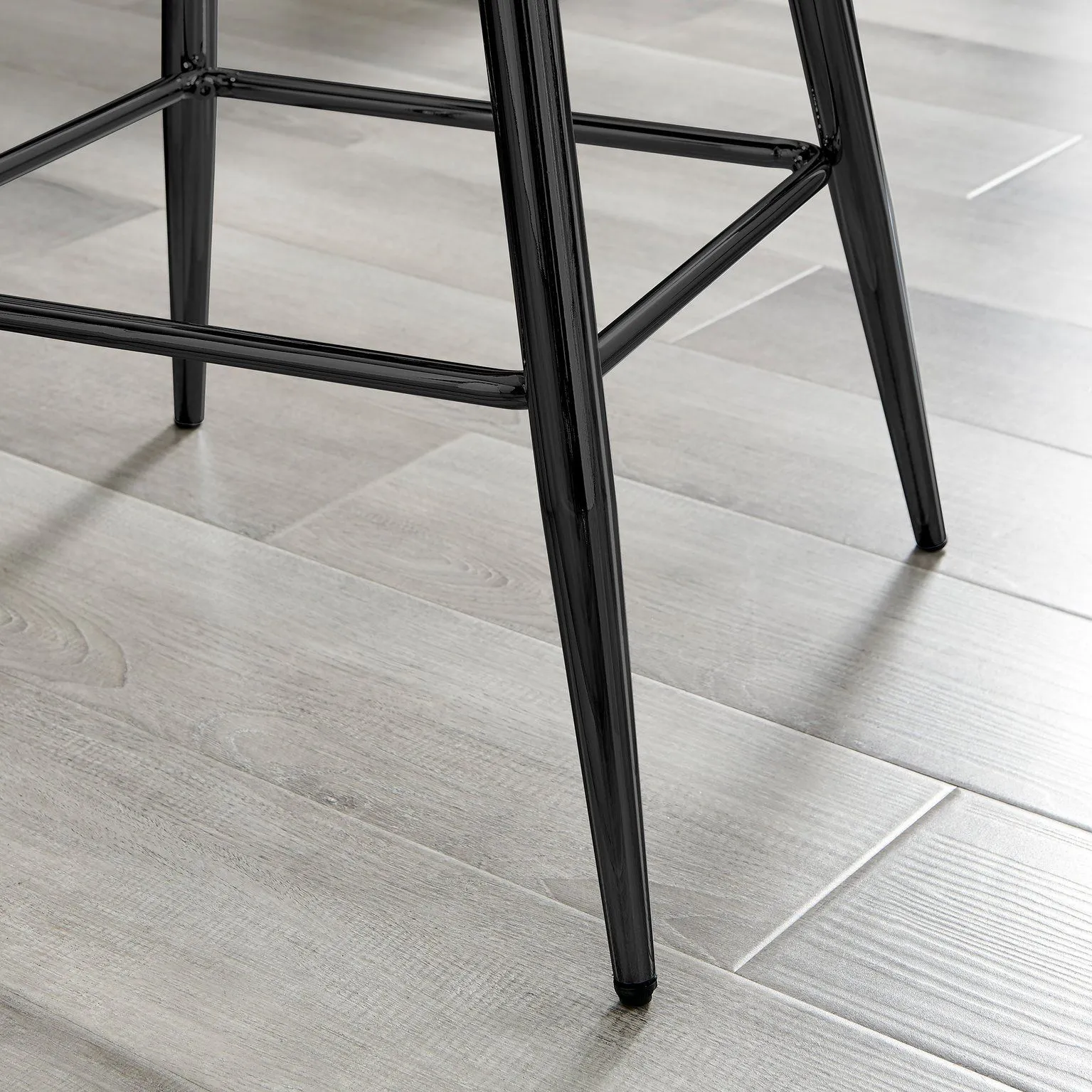 FurnitureboxUK Corona Set of 2 Counter Stools - Faux Leather Counter Stools With Black Legs - Kitchen Island Stool 5