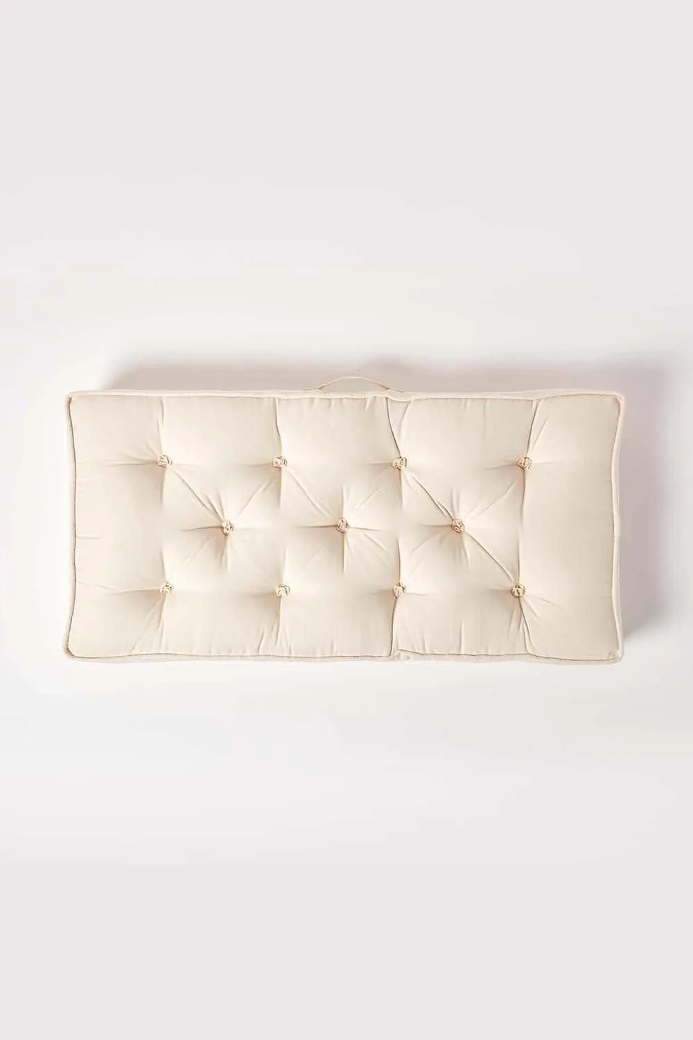 Homescapes Cotton 2 Seater Booster Cushion in Cream 3