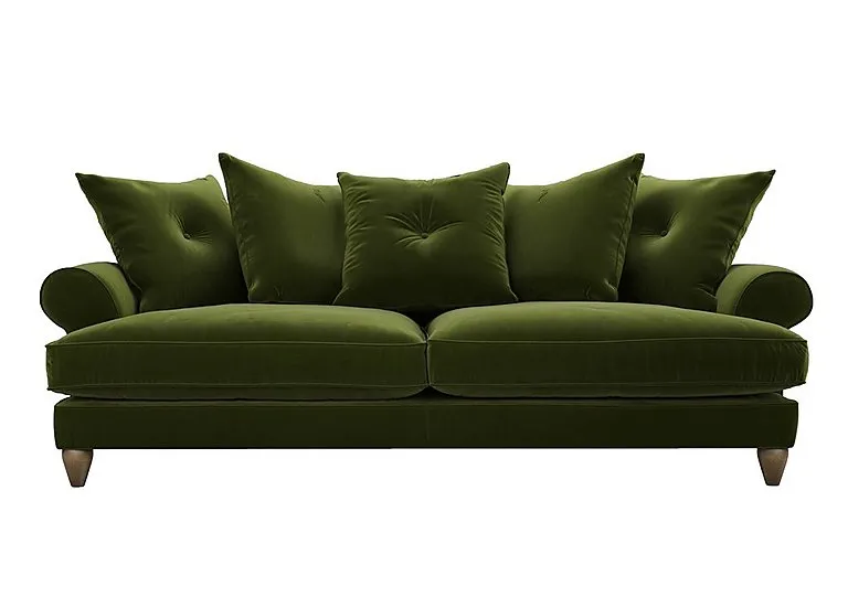 Bronwyn 4 Seater Fabric Scatter Back Sofa - Woodland Moss