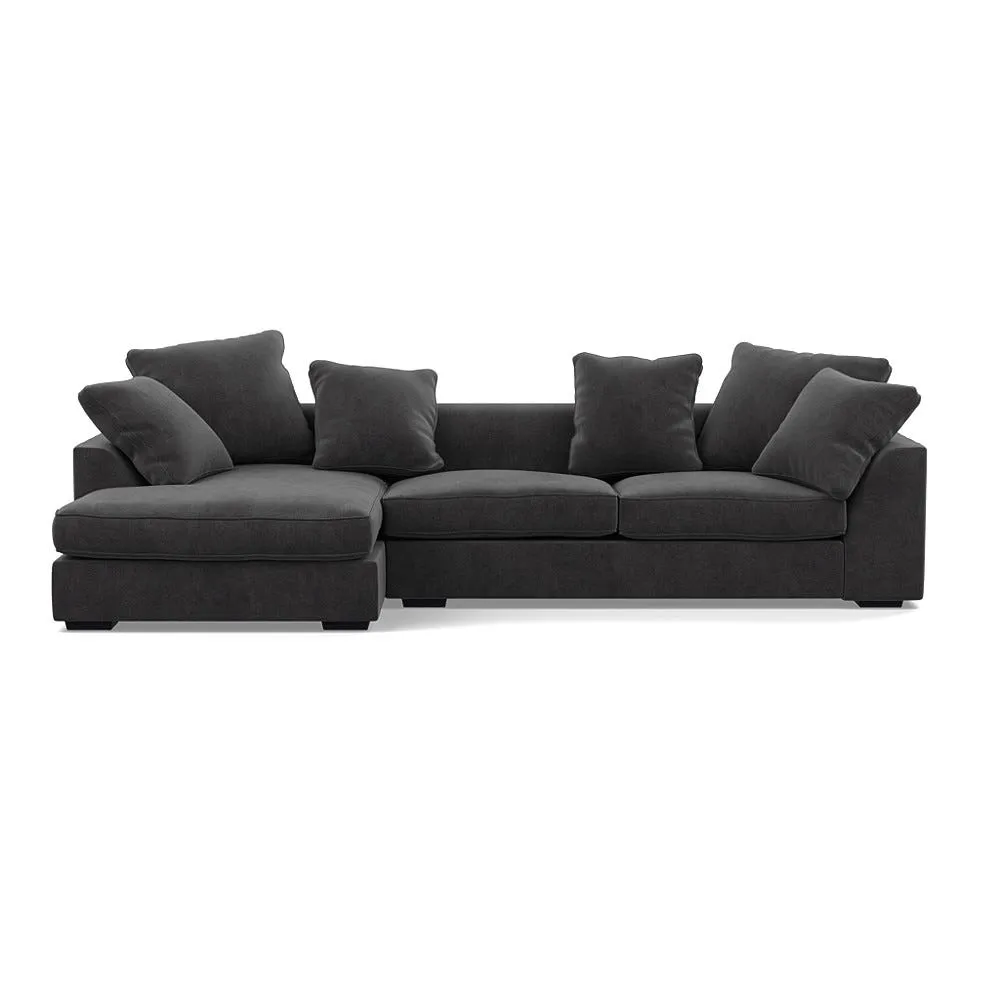Heal's Cumulus LHF Corner Sofa Smart Luxe Velvet Nickel Black Feet 1