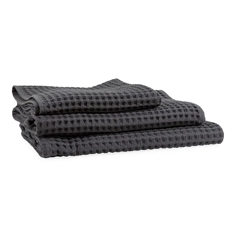 Heal's Charcoal Waffle Hand Towel 50 x 100cm 2