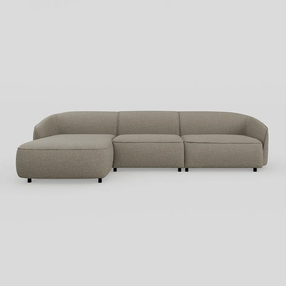 Heal's Aurelie Large Chaise Sofa LHF Broadweave Pebble 1