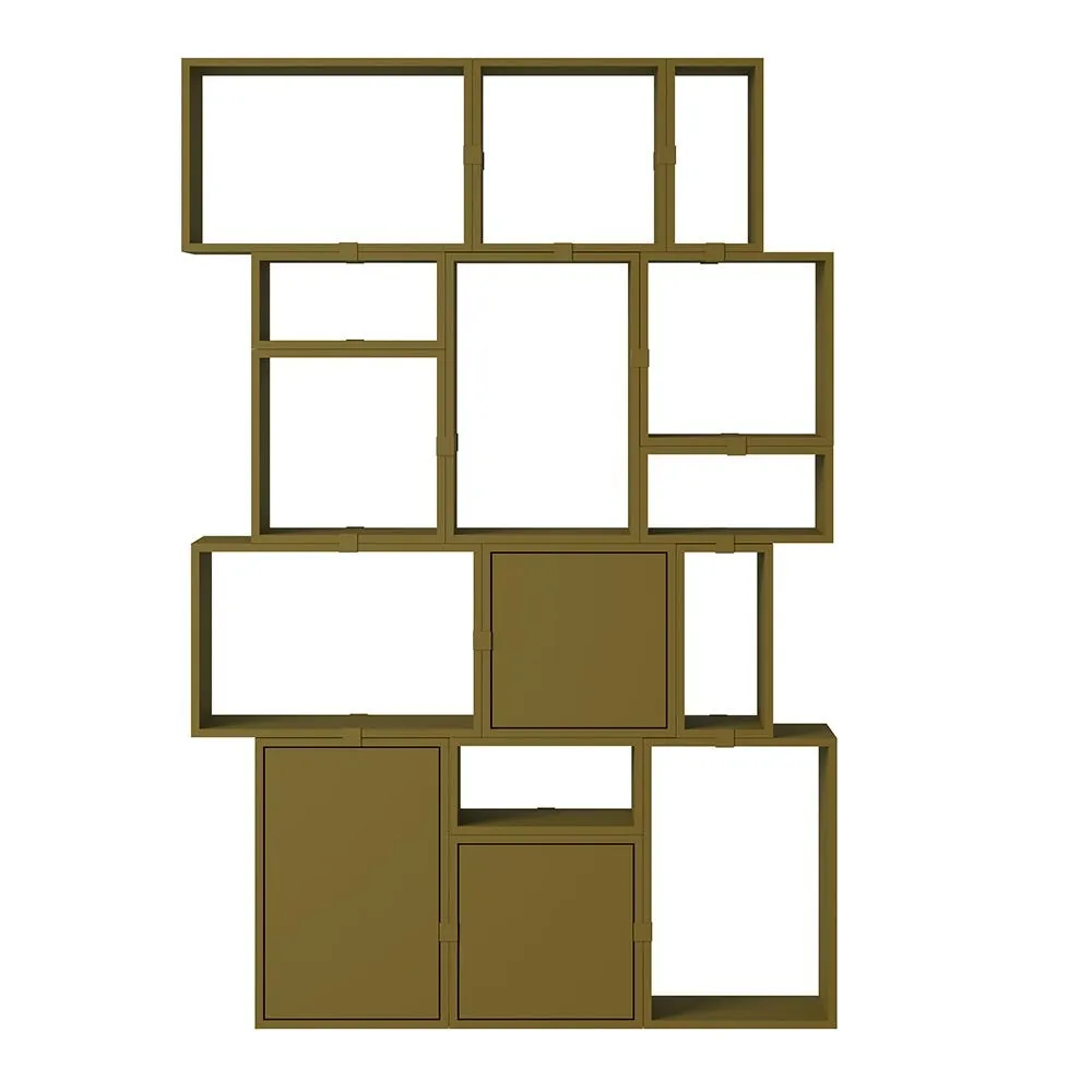 Muuto Stacked Storage System Bookcase Configuration 2 Brown Green 2