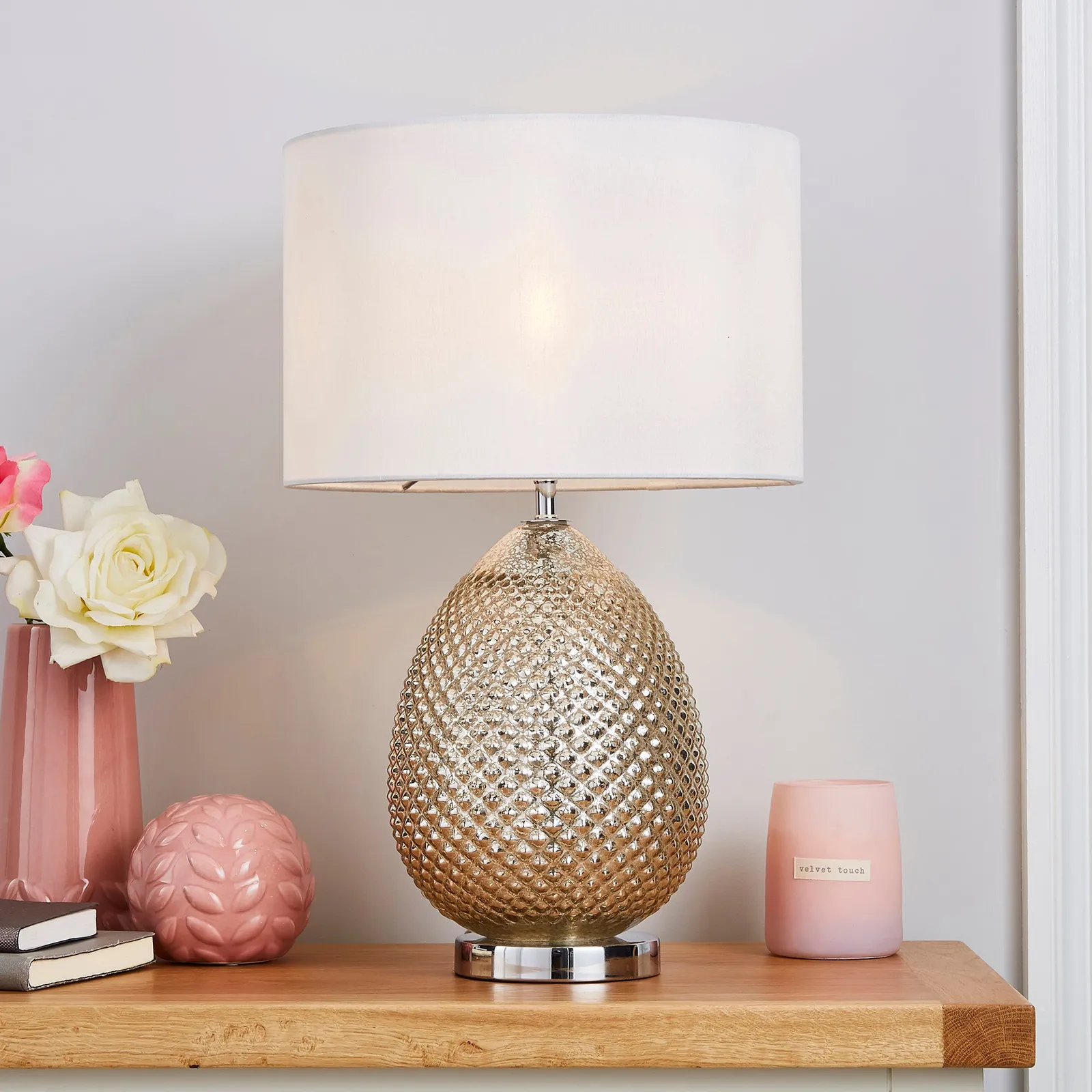 Kylee Mercury Glass Table Lamp Silver