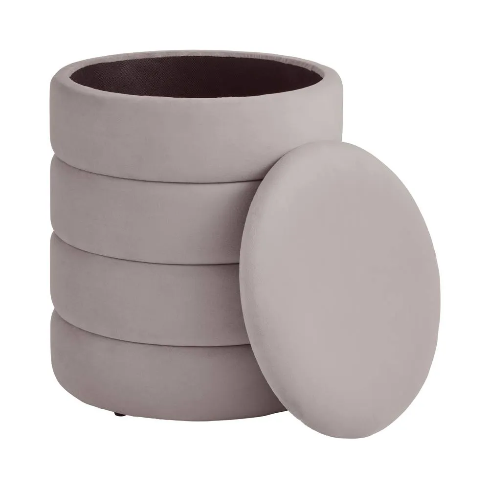 GFW Klara Velvet Storage Stool in Grey 3