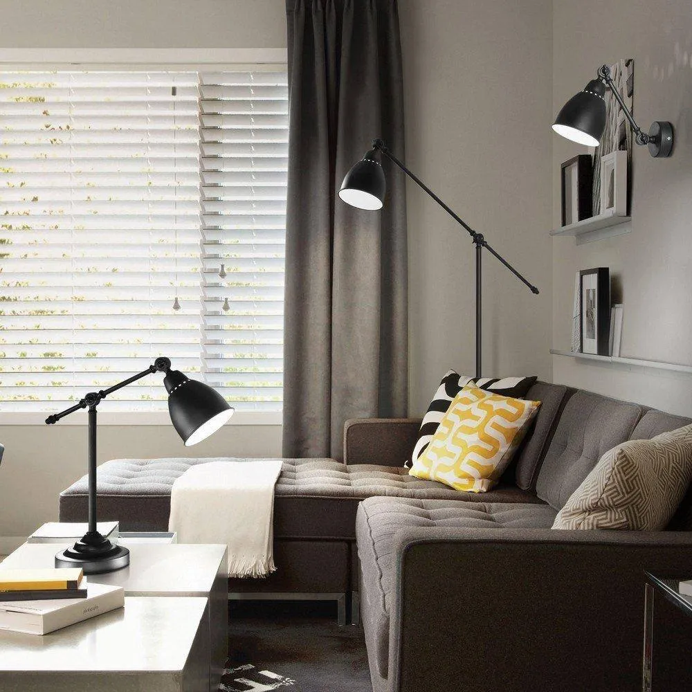 Netlighting Newton Adjustable 1 Light Indoor Wall Light Matt Black E27 2